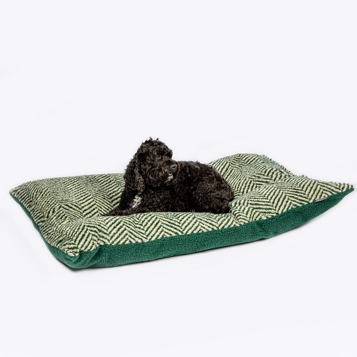 Sherpa Fleece Green Herringbone Deep Duvet